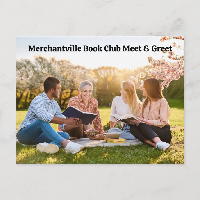 Book Club Open Invitation Customizable Vykort (Framsida)