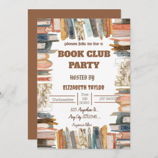 Book Club Party Invitation – Cozy Reading Night Inbjudningar