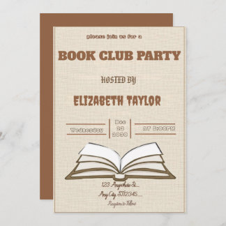 Book Club Party Invitation – Cozy Reading Night Inbjudningar