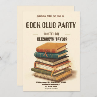 Book Club Party Invitation – Cozy Reading Night Inbjudningar