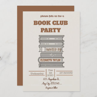 Book Club Party Invitation – Cozy Reading Night Inbjudningar