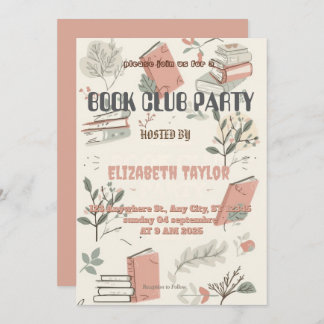 Book Club Party Invitation – Cozy Reading Night Inbjudningar