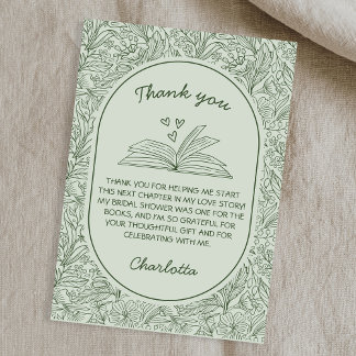 Book Club Theme Floral Sage Green Bridal Shower Tack Kort