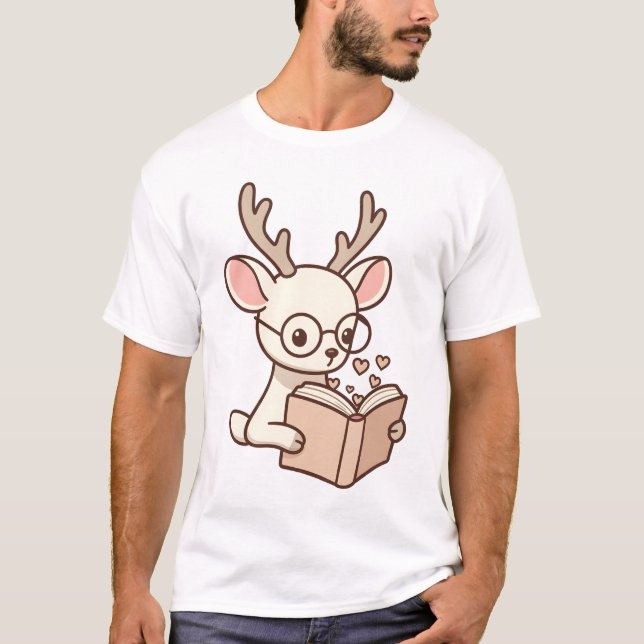 Book Deer T Shirt (Framsida)