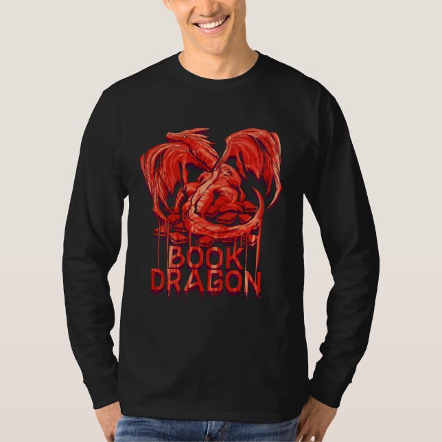 Book Dragon not a Worm  Books Dragon Crime Genre T Shirt (Framsida)