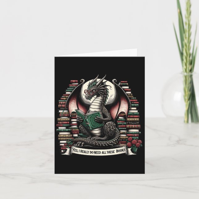 Book Dragon Yes I Really Do Need All These Books  Kort (Framsida)