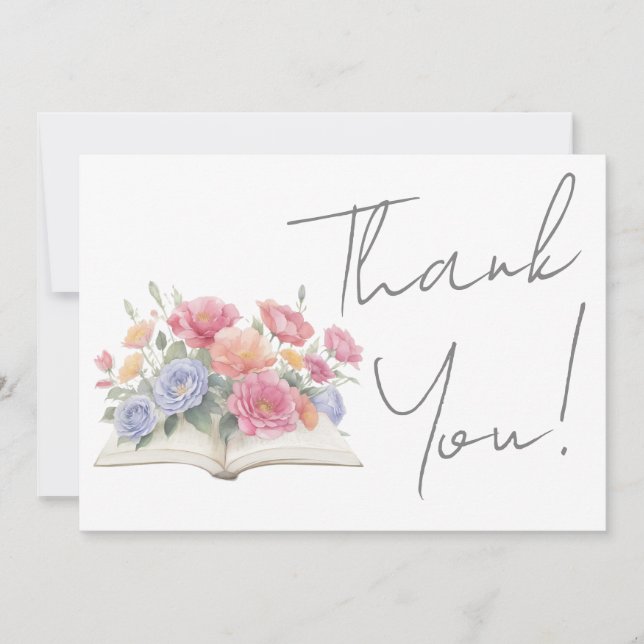 Book Floral Thank You Tack Kort (Framsida)