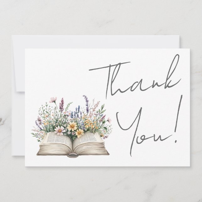 Book Floral Thank You Tack Kort (Framsida)