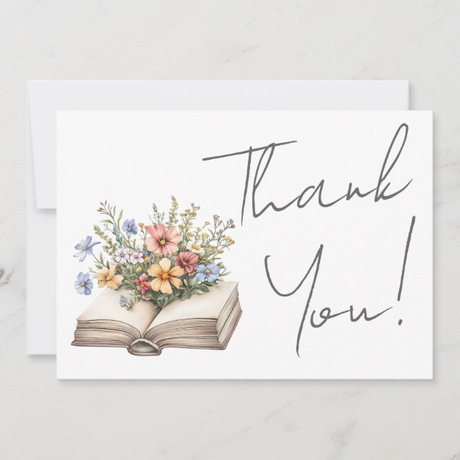 Book Floral Thank You Tack Kort (Framsida)