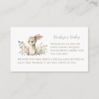 Book for Baby Card Bunny Themed Baby Shower Tilläggskort