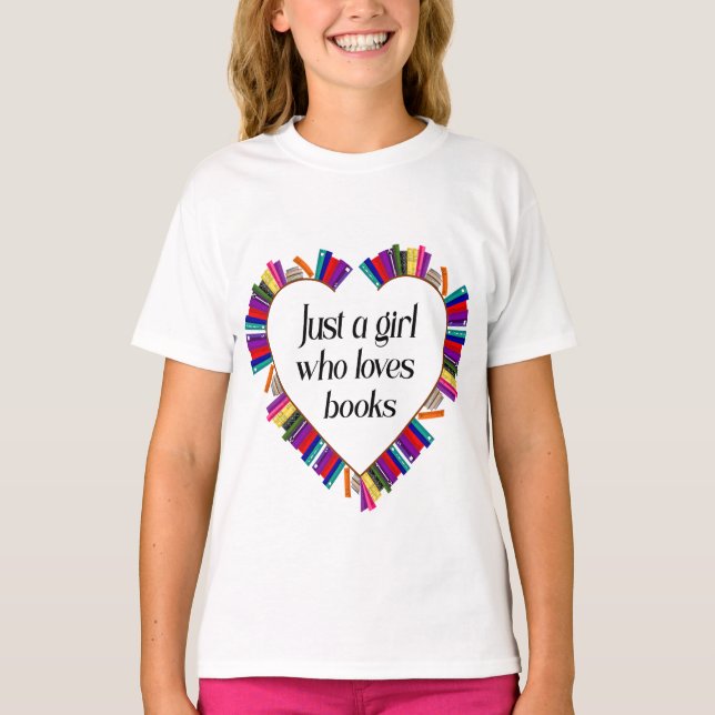 Book Girl Kids T-Shirt (Framsida)