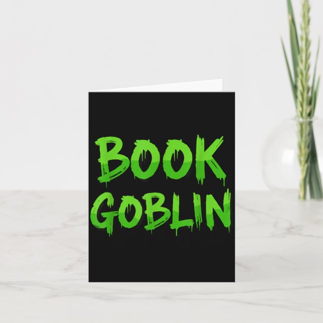 Book Goblin Funny Reading Or Writing School Studen Kort (Framsida)
