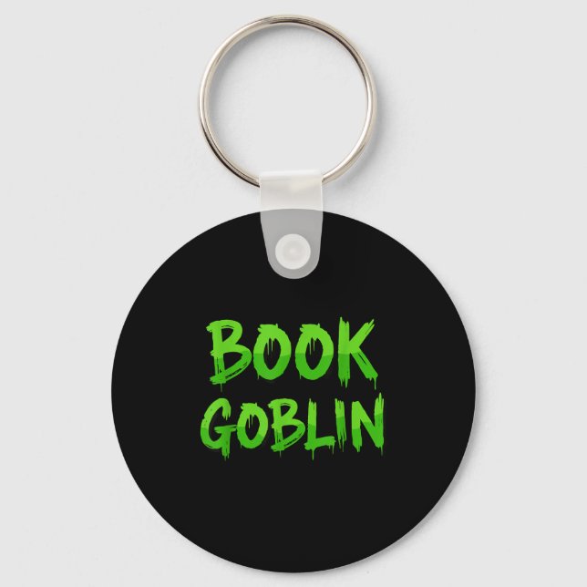 Book Goblin Funny Reading Or Writing School Studen Nyckelring (Framsida)