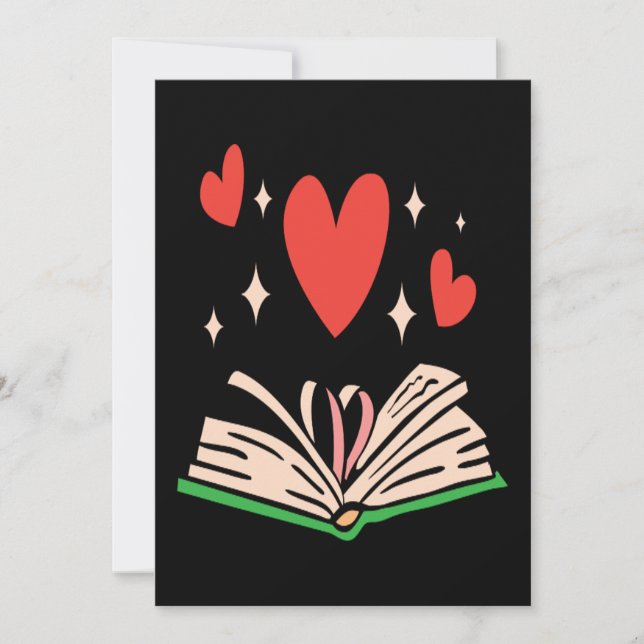 Book Heart Clothing Her Gift Book Lover Valentines Julkort (Framsida)