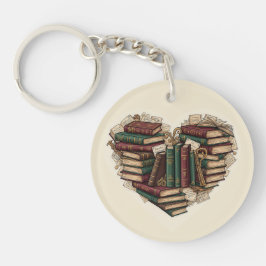 Book Heart Keychain | Vintage Bibliophile Gift