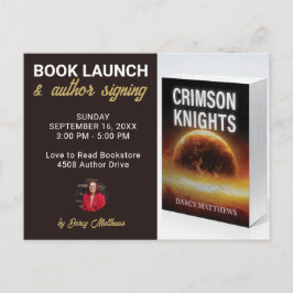 Book Launch Author Signing Promotional Marketing Vykort