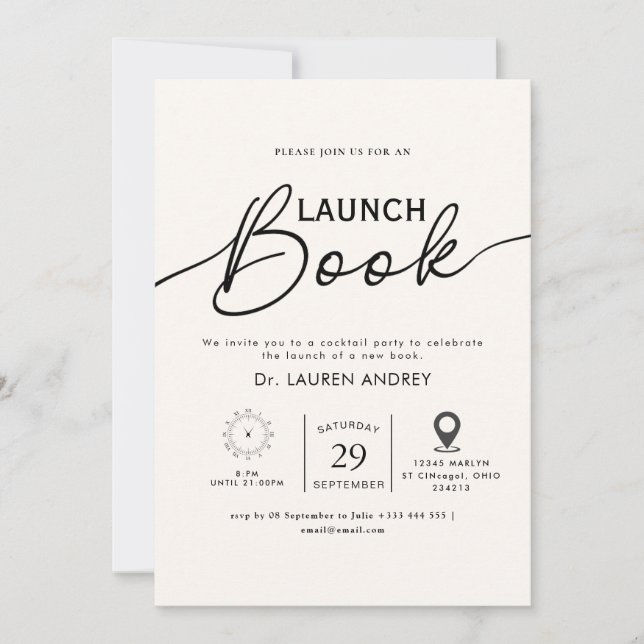 Book Launch Invitation Inbjudningar (Framsida)