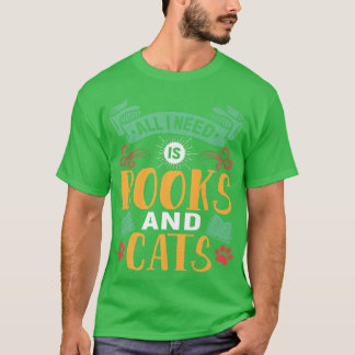 Book Lover And Cat Lover Pun Book Reading Tet Desi T Shirt