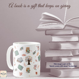 Book Lover Design 11oz Kaffemugg
