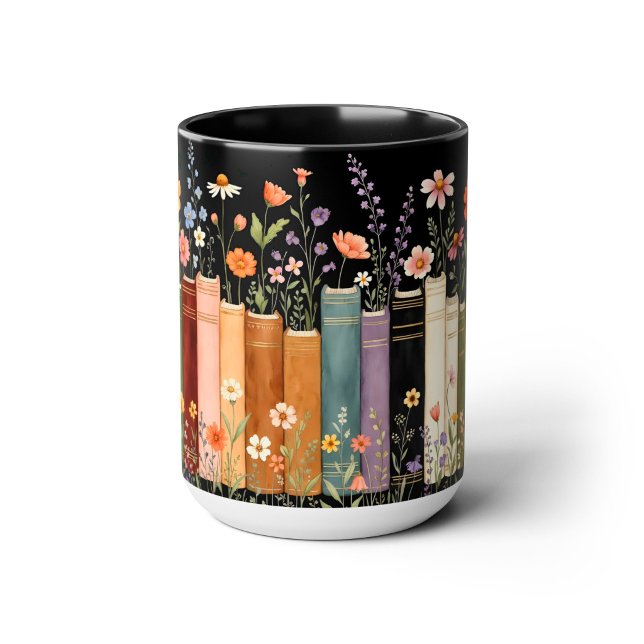 Book Lover Floral Mug Magisk Mugg (Skapare uppladdad)