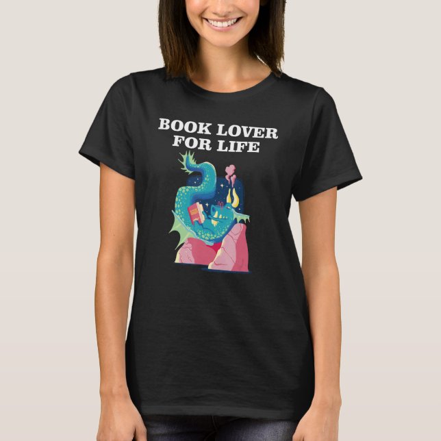 Book Lover for Life_4 T Shirt (Framsida)