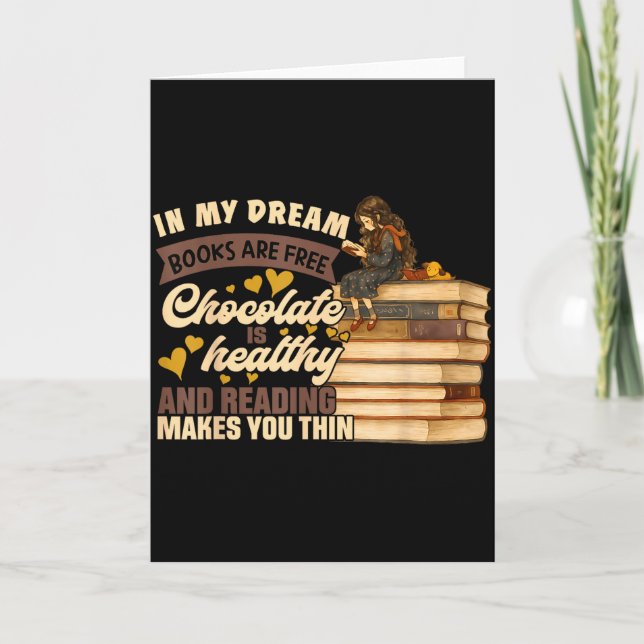 Book Lover Gift Reading Gift Sweet Chocolate Lover Kort (Framsida)