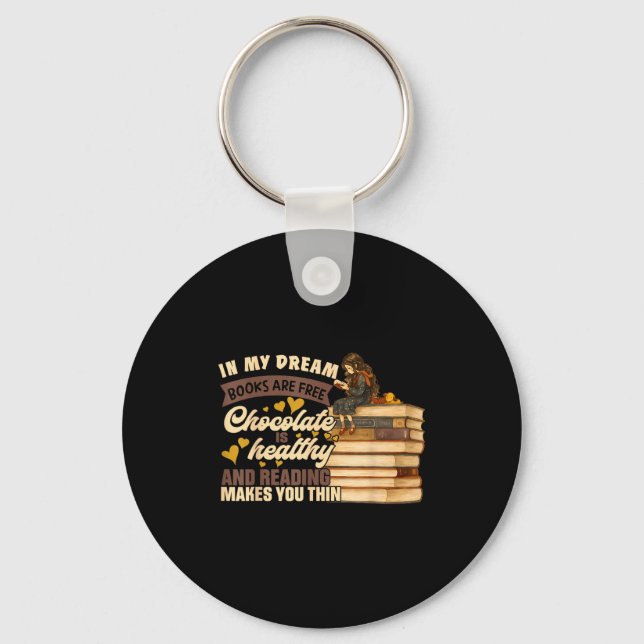 Book Lover Gift Reading Gift Sweet Chocolate Lover Nyckelring (Framsida)
