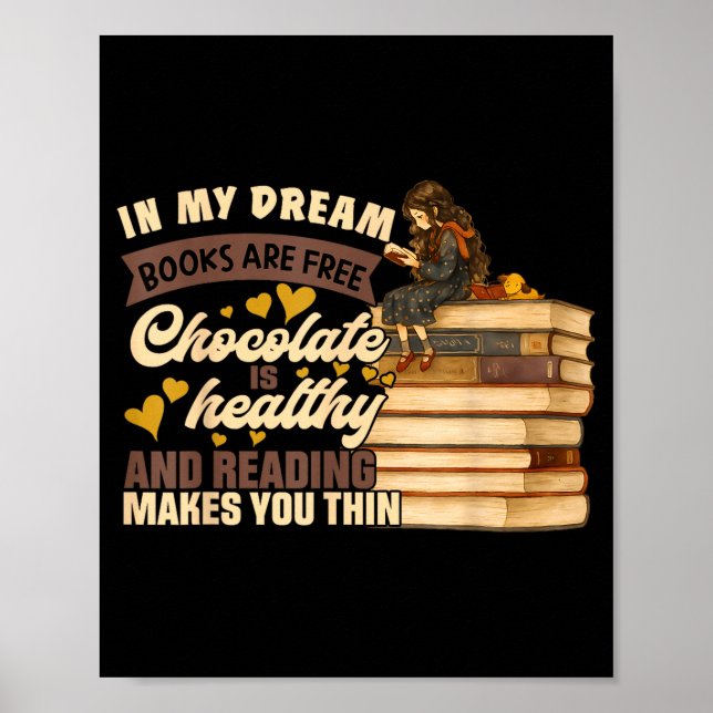 Book Lover Gift Reading Gift Sweet Chocolate Lover Poster (Framsidan)