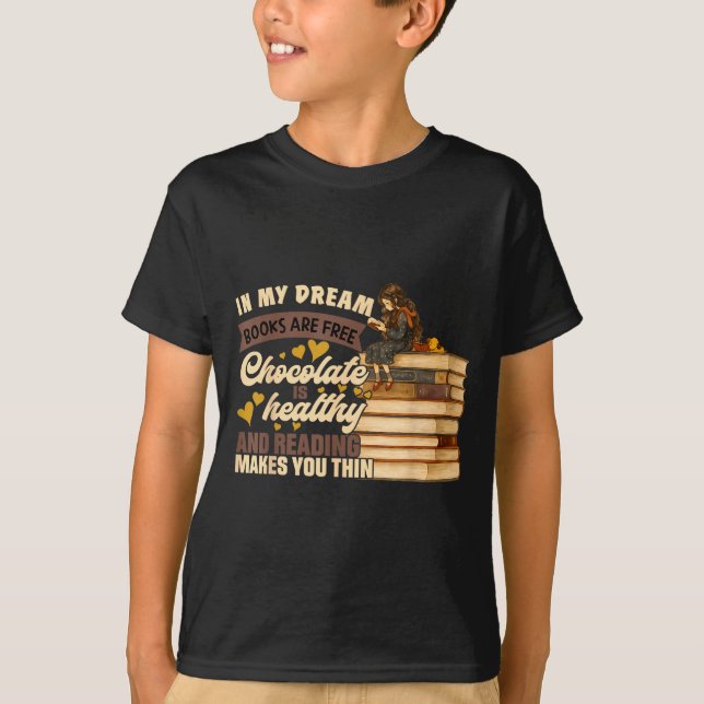 Book Lover Gift Reading Gift Sweet Chocolate Lover T Shirt (Framsida)