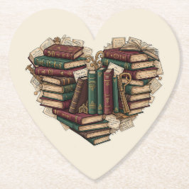 Book Lover Heart Paper Coaster Underlägg Papper