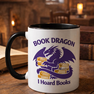 Book Lover Mug | Book Dragon I Hoard Books Coffee  Mugg