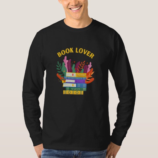 Book Lover Plants love Big Books Read T Shirt (Framsida)