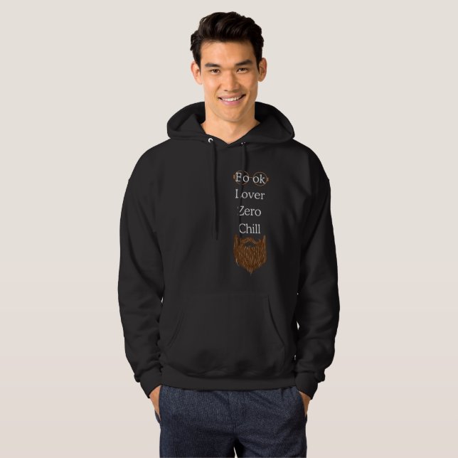Book Lover Zero Chill Funny Reading Quote Hoodie (Hel framsida)