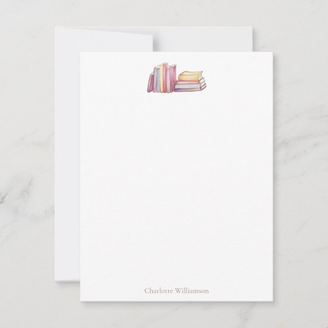 Book Lovers Bookish Theme Personalized Stationery Anteckningskort (Framsida)