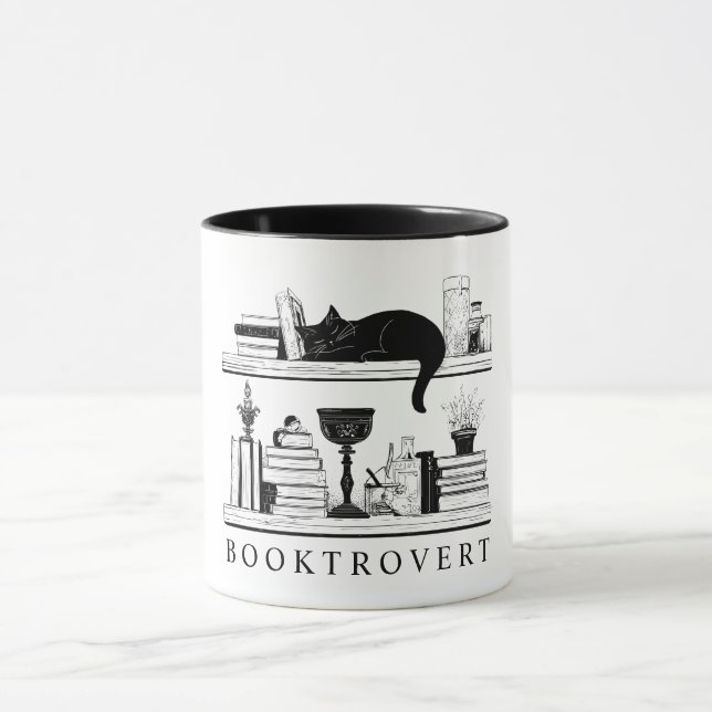 Book Lover's Booktrovert Funny Saying Mugg (Center)
