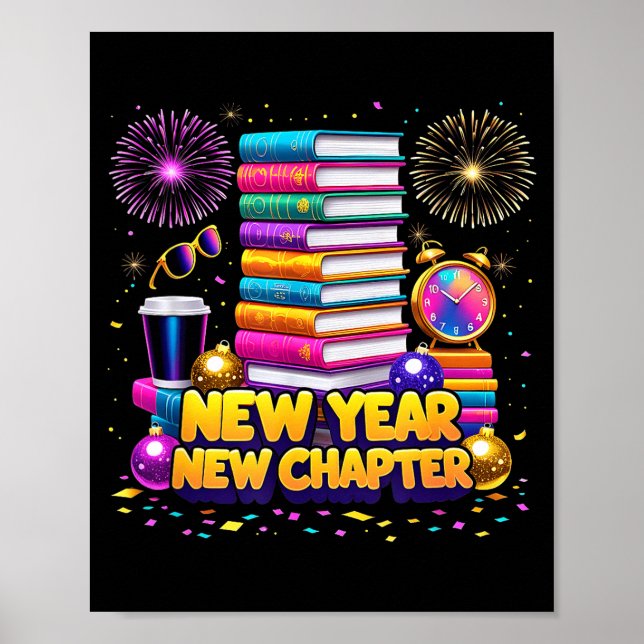 Book Lovers Happy New Year Chapter 2026 Bookworm F Poster (Framsidan)