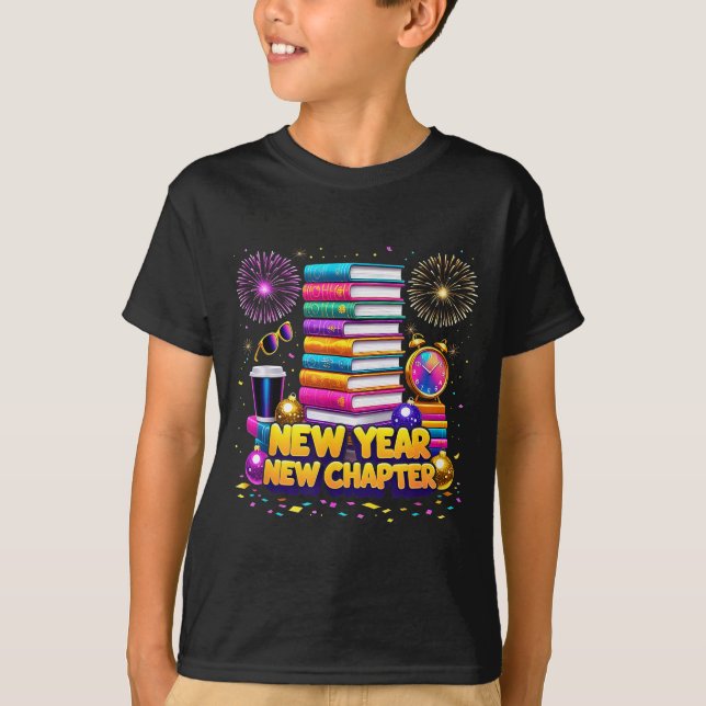 Book Lovers Happy New Year Chapter 2026 Bookworm F T Shirt (Framsida)