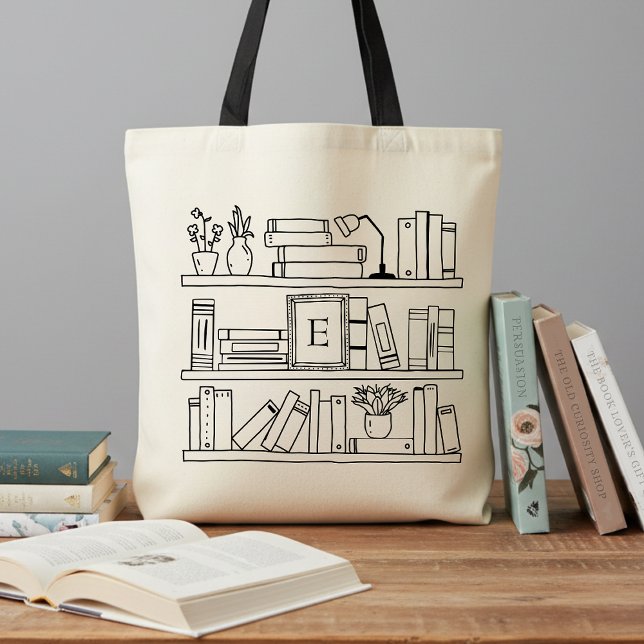 Book Lover's Monogram Gift Tygkasse (Skapare uppladdad)
