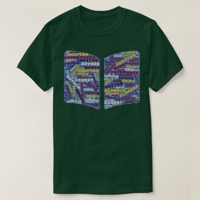 Book Lovers Word Cloud Readers Funny Librarian Men T Shirt (Design framsida)