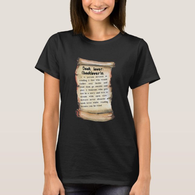 Book  Meaning And  Book  Definition T Shirt (Framsida)
