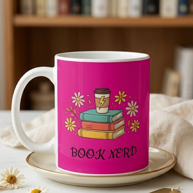 Book Nerd Aesthetic Stylish Elegant Gift Minimal  Kaffemugg (Skapare uppladdad)