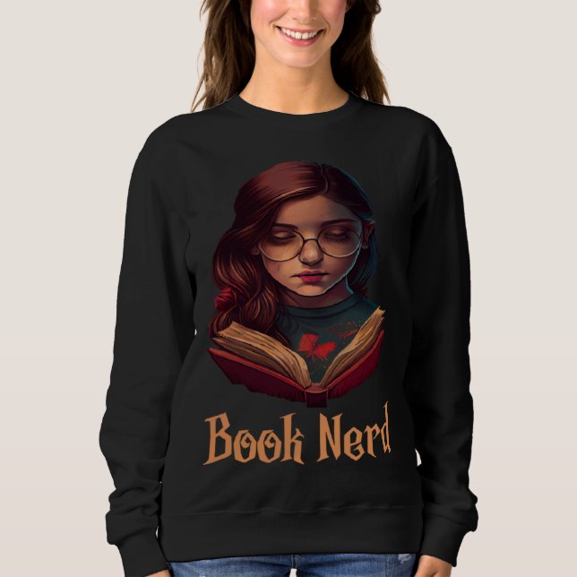 Book Nerd Cute Reading Girl  Perfect for Book T Shirt (Framsida)