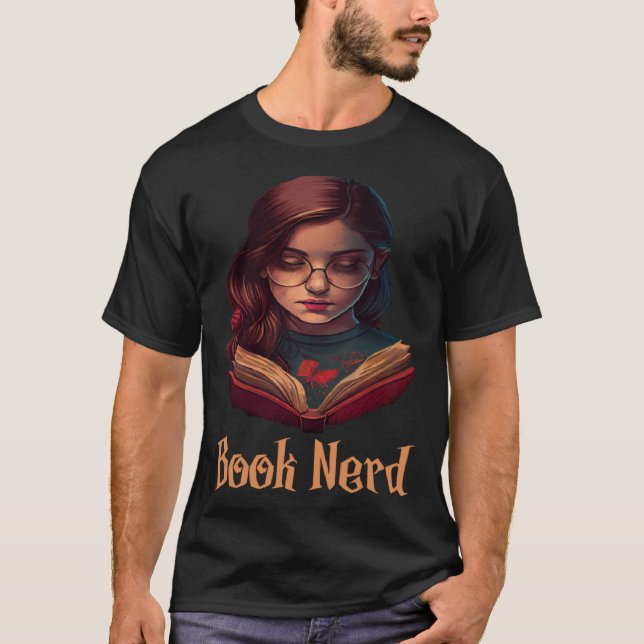 Book Nerd Cute Reading Girl  Perfect for Book T Shirt (Framsida)