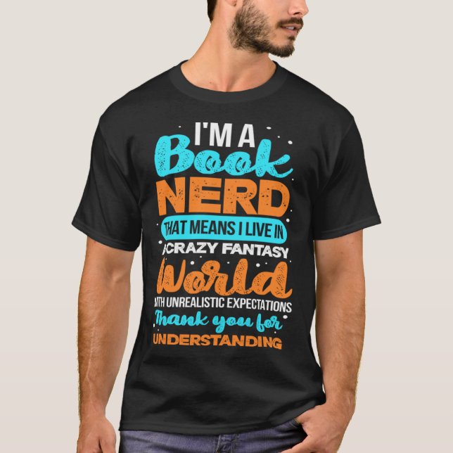 Book Nerd Reading Reader Bookworm Librarian Biblio T Shirt (Framsida)