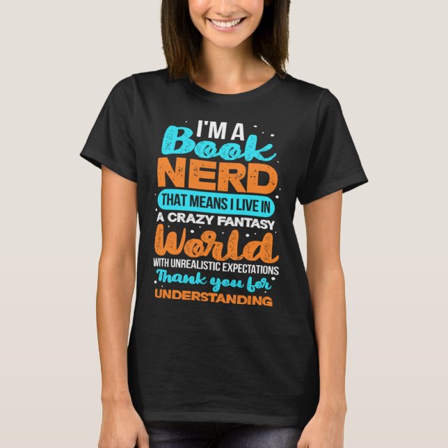 Book Nerd Reading Reader Bookworm Librarian Biblio T Shirt (Framsida)