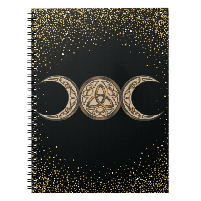 Book of Shadows Celtic Triple Moon/Triple Goddess  Anteckningsbok (Framsidan)