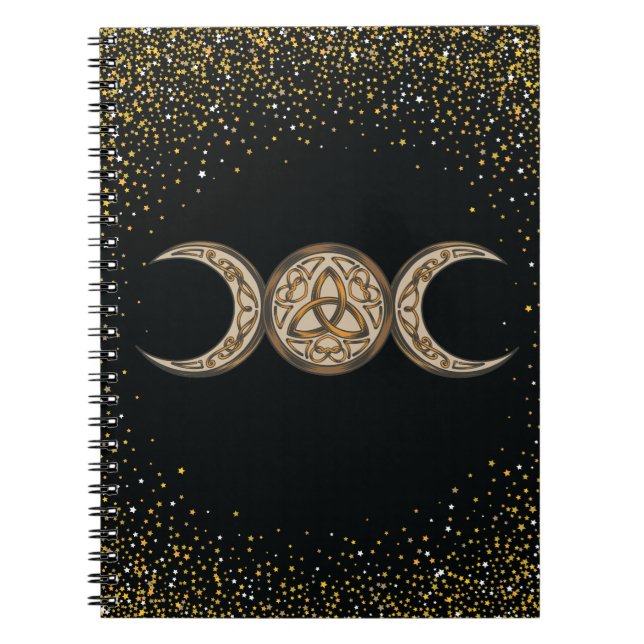 Book of Shadows Celtic Triple Moon/Triple Goddess  Anteckningsbok (Framsidan)