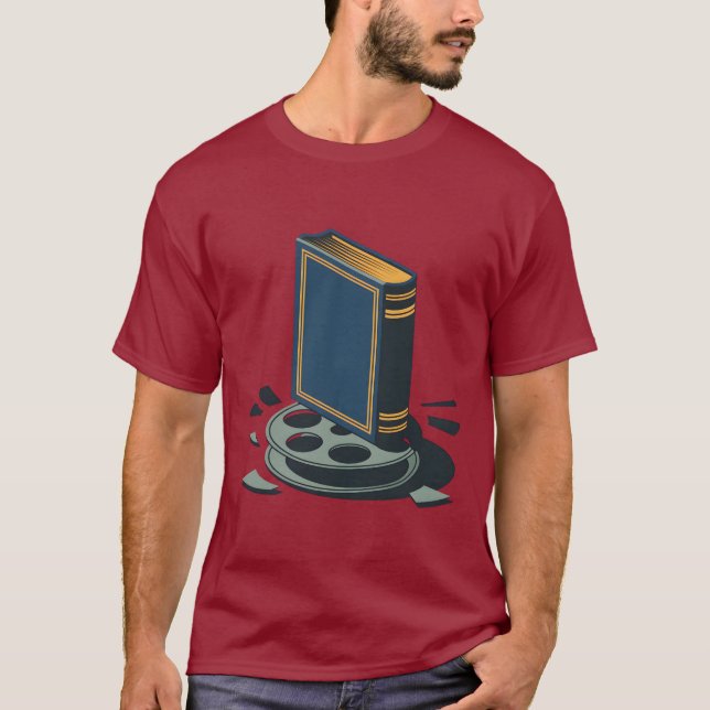 Book Over Film Icon T Shirt (Framsida)