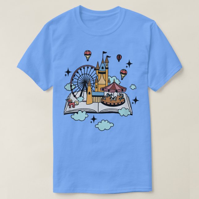 Book reader princess fantasy castle unicorn readin t shirt (Design framsida)
