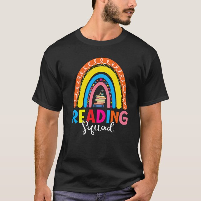 Book Reading Lover Bookish Bookworm Rainbow Readin T Shirt (Framsida)